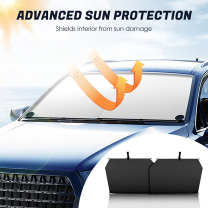 2PCS Retractable Sunshade for Car Windshield