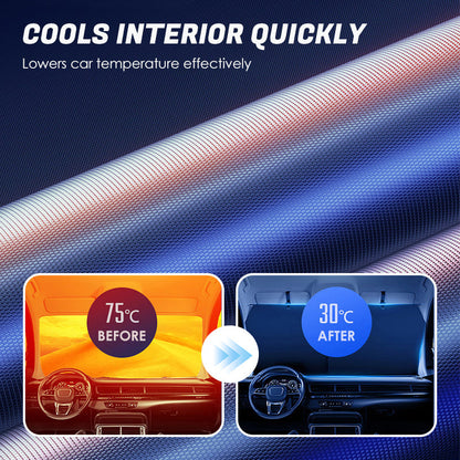 2PCS Retractable Sunshade for Car Windshield