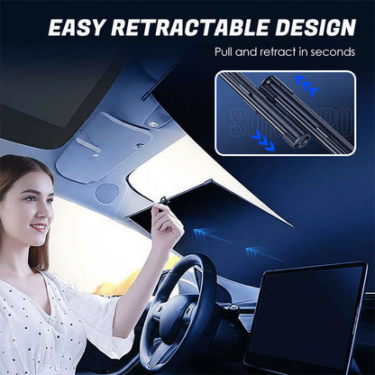 2PCS Retractable Sunshade for Car Windshield