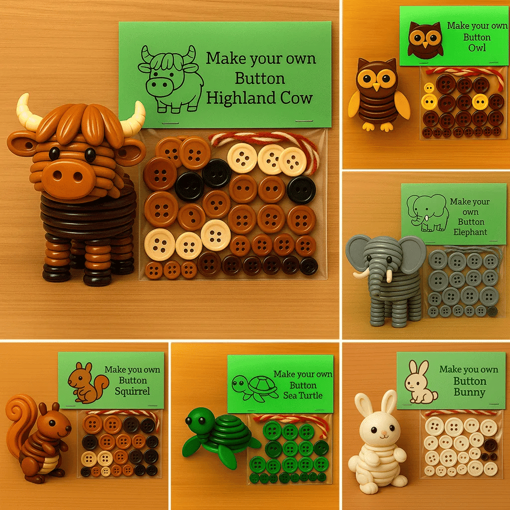✨DIY Button Animal Ornaments