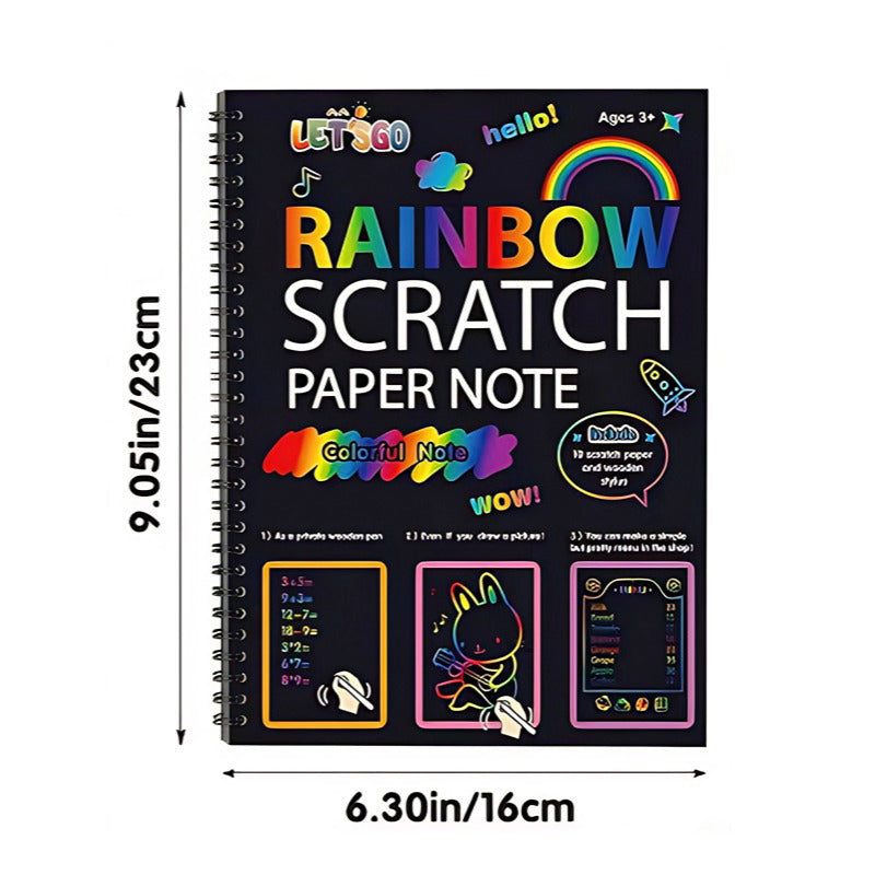 🎨BUY 1 GET 1 FREE 20PCS🎨Creative Rainbow Scratch Art Notebook