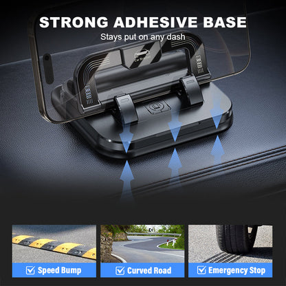 📱✨ 360° Rotating Foldable Phone Holder - Universal Compatibility with Anti-Slip Base for Desk, Car & Travel Use 🚗💻