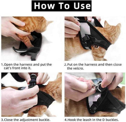 Adjustable Breathable And Light-up Harness and Leash Set for Pets
