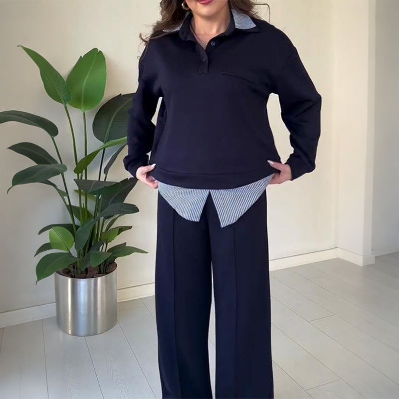 Women's Casual Long-Sleeve Top and Pants 2-Piece Set🔥