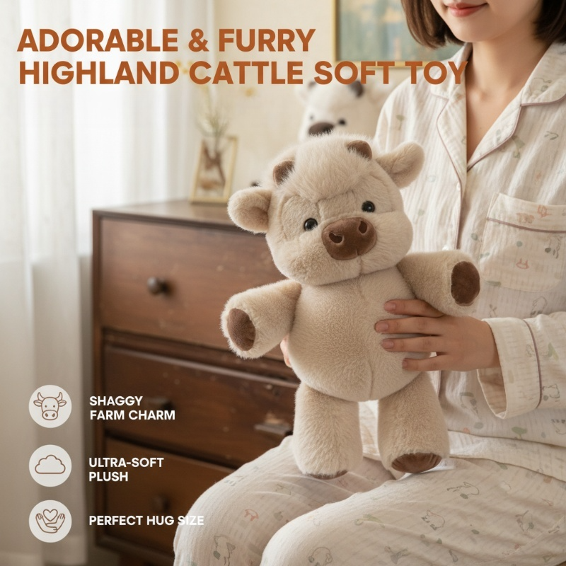 🎁🎁Adorable & Furry Highland Cattle Soft Toy