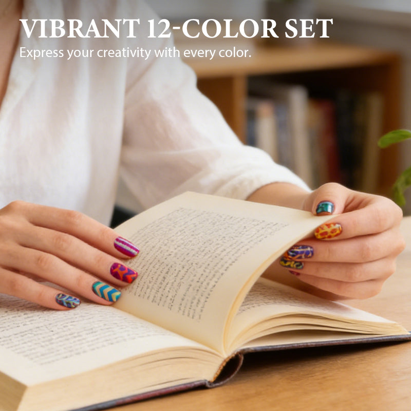 🎨 12-Color Acrylic Nail Art Pens – Vibrant Pigments, Fine Tips & Easy DIY Designs ✨🖌️