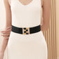 Women's Vintage Gold Buckle High Elastic Leather Belt