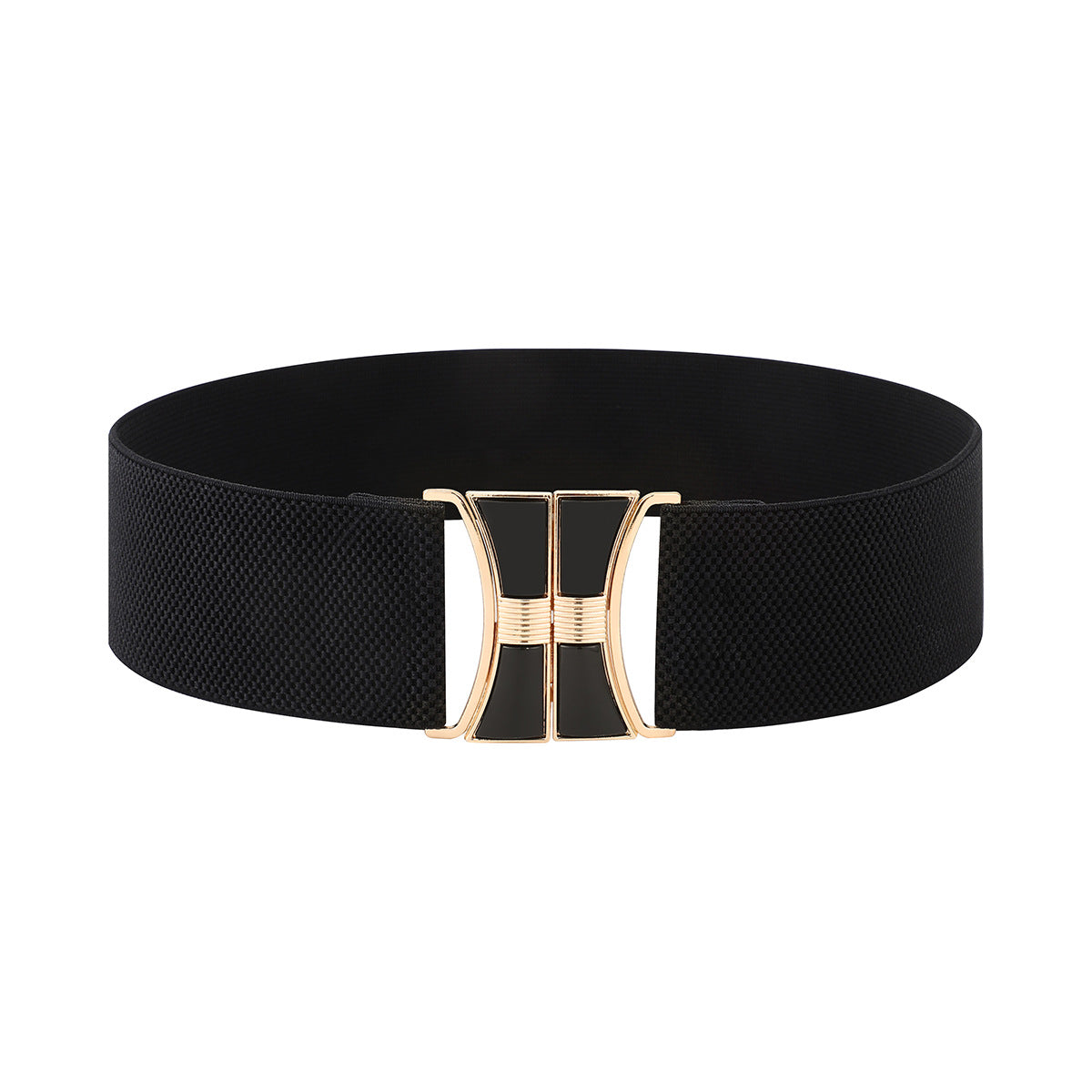 Women's Vintage Gold Buckle High Elastic Leather Belt