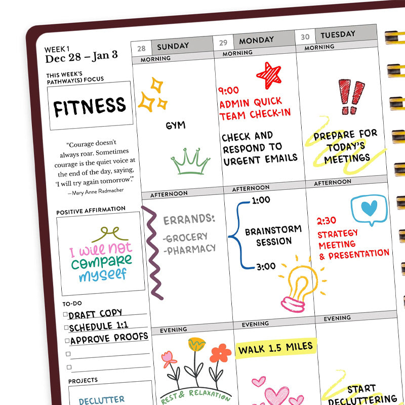 2026 Spiral Bound A5 Planner with Monthly Tabs