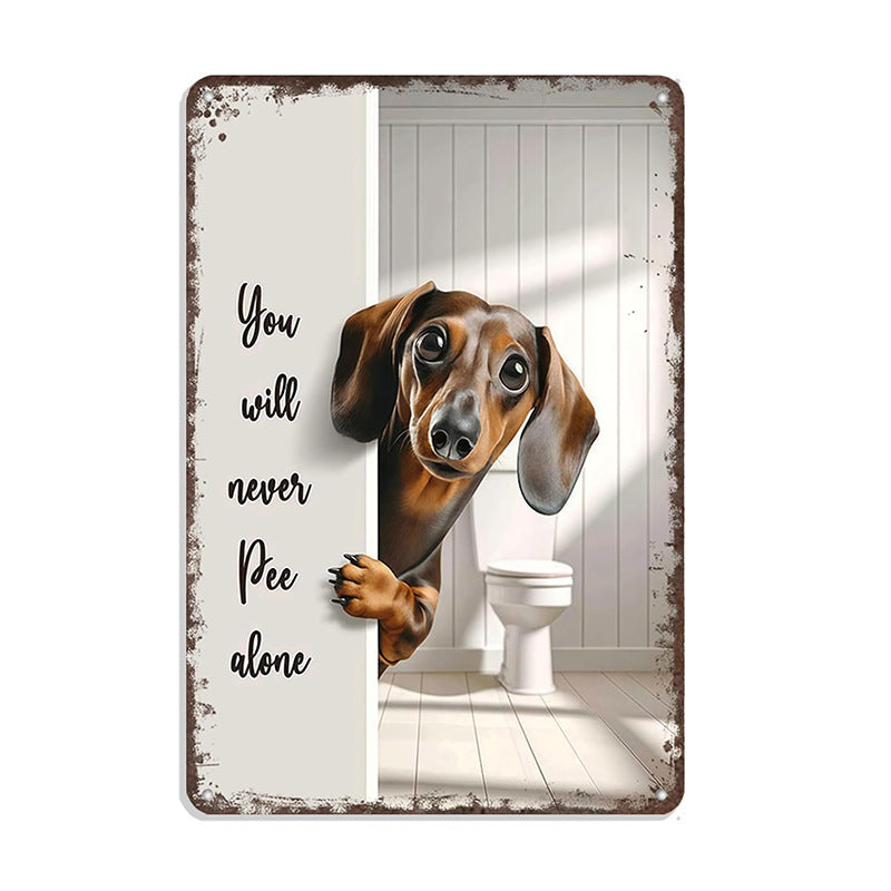 Cute Cat Bathroom Decor Sign