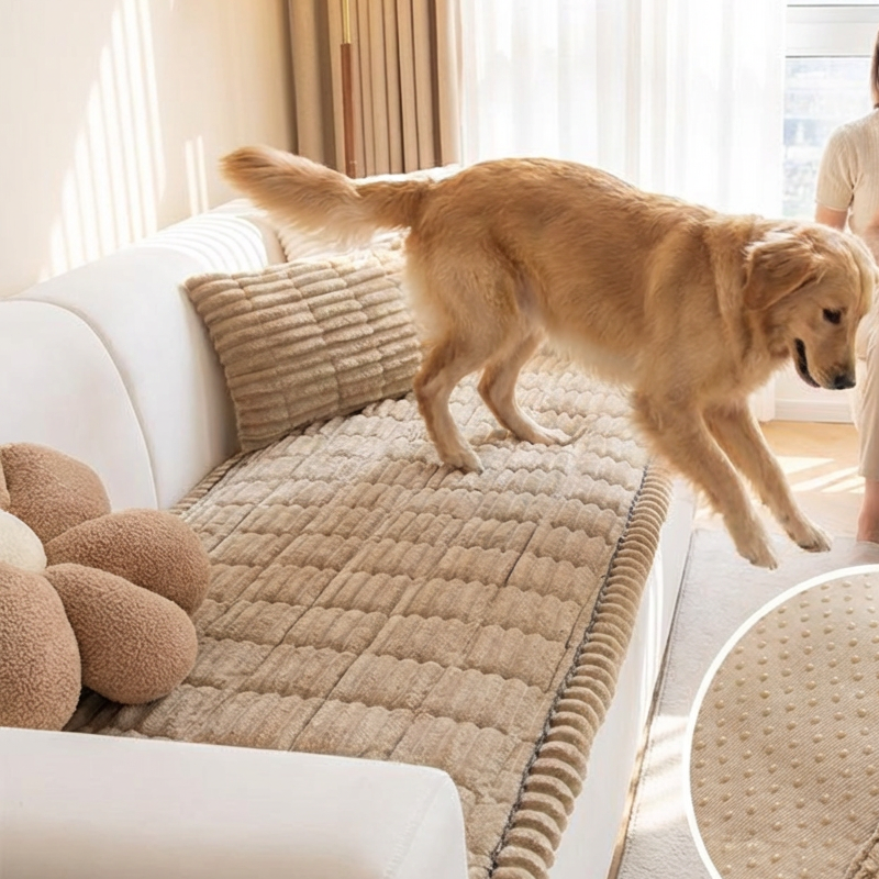 Quilted Corduroy Non-Slip Sofa Cushion