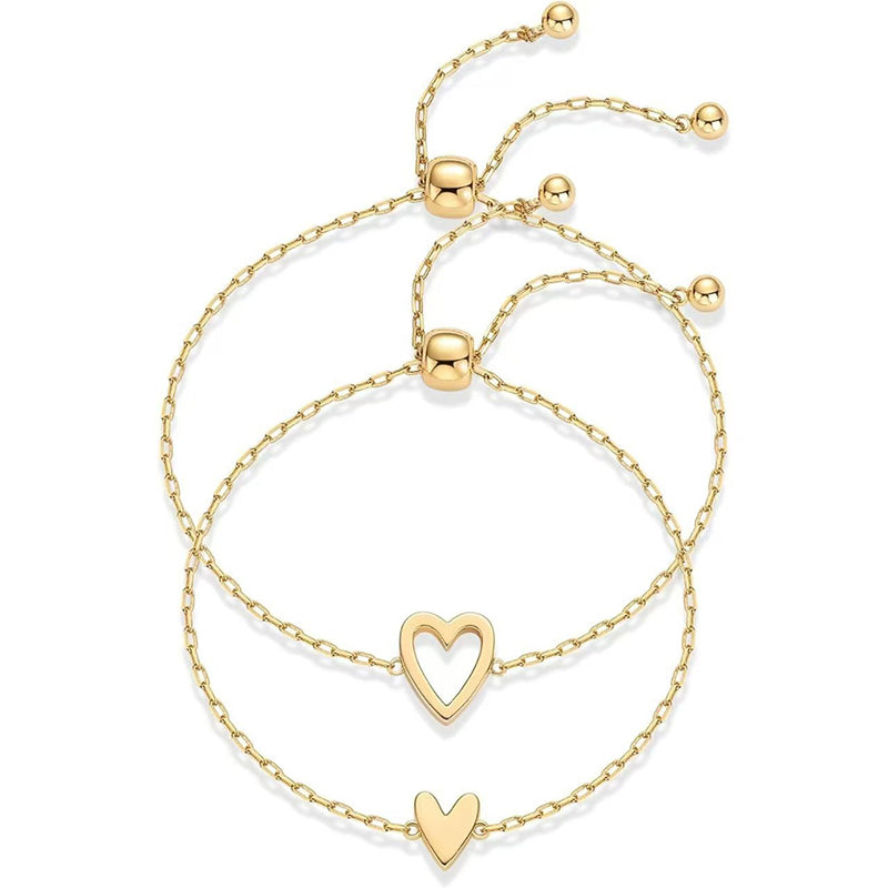 💖Matching Heart Charm Bracelet Set