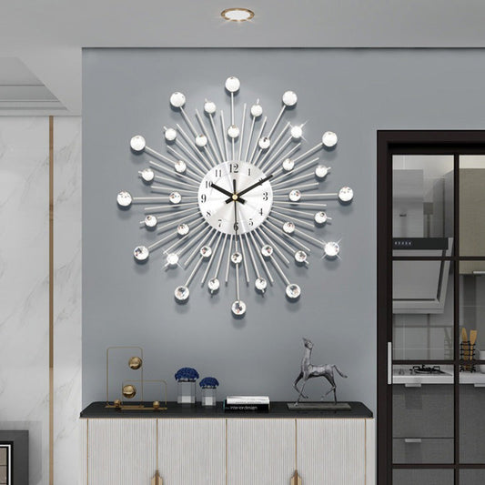 ✨🕰️ Creative Rhinestone Wall Clock – Silent, Minimalist Luxury for Living Room, Dining & Entryway! 💎🏡