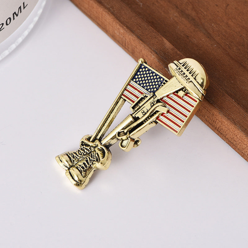 American Flag Patriotic Brooch