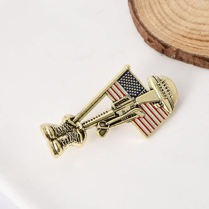 American Flag Patriotic Brooch