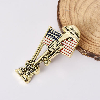 American Flag Patriotic Brooch