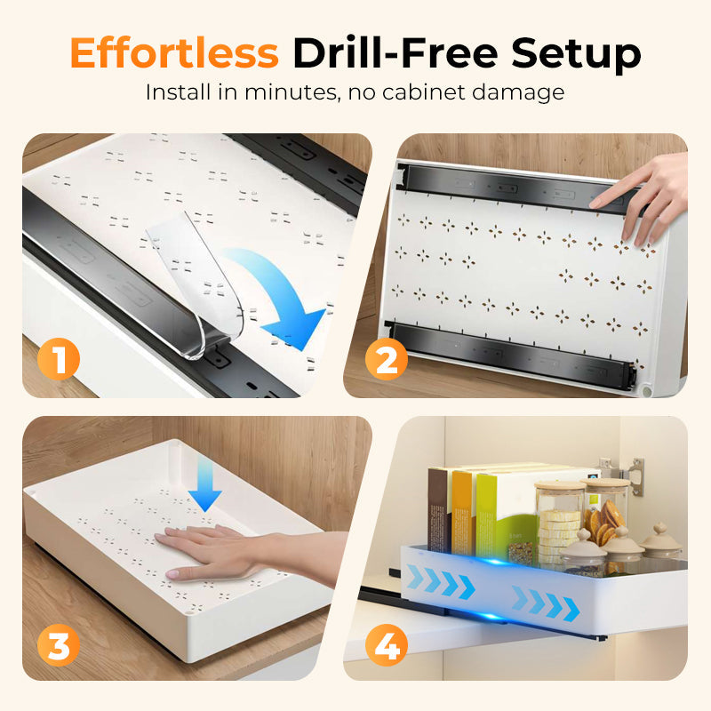Drill-Free Pull-Out Cabinet Organizer