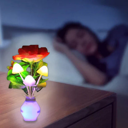 LED Nightlights In The Form Of Simulated Flowers With Intelligent Control For The Bedroom