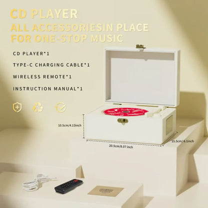 Rechargeable CD Player with Speaker & Bluetooth Transmitter