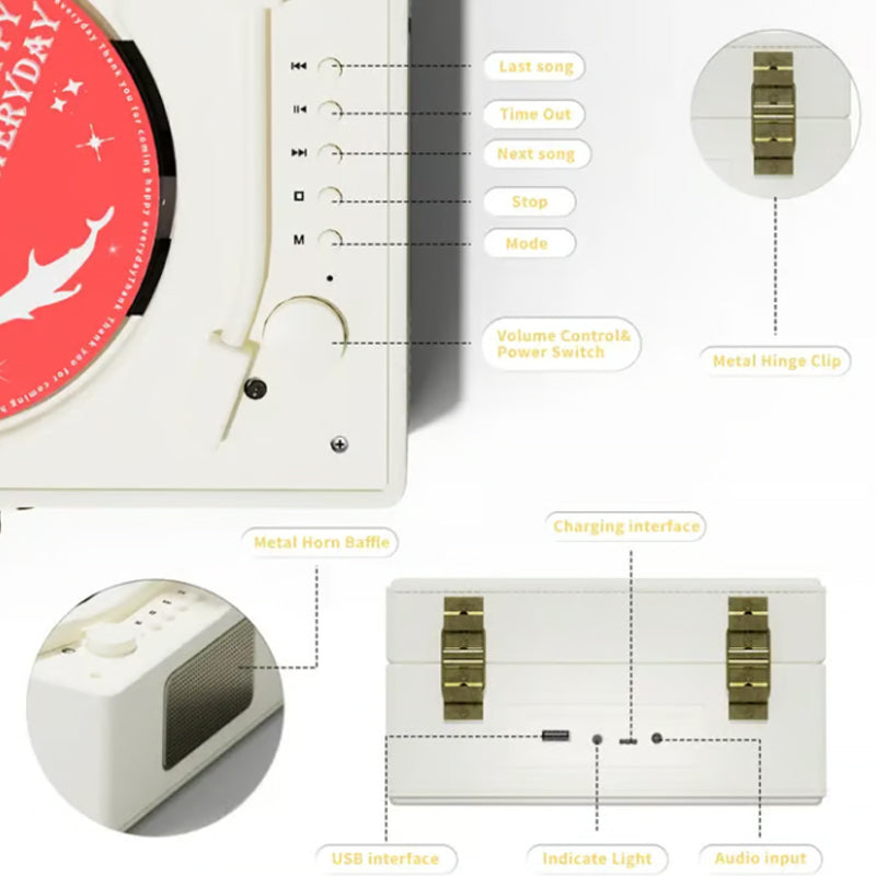 Rechargeable CD Player with Speaker & Bluetooth Transmitter