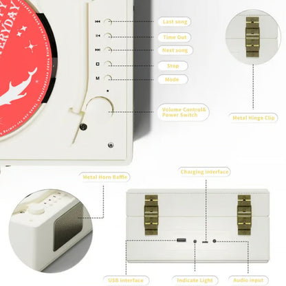 Rechargeable CD Player with Speaker & Bluetooth Transmitter