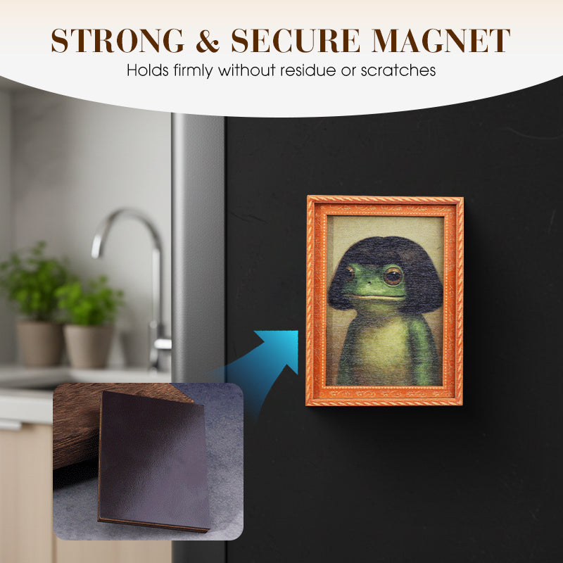 Funny & Quirky Frog Wooden Fridge Magnet
