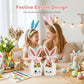 10PCS Easter Bunny Treat Boxes with Ribbons & Tags