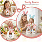 10PCS Easter Bunny Treat Boxes with Ribbons & Tags