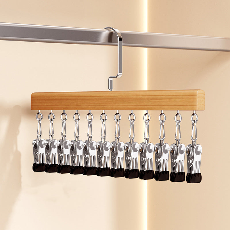 👕360° Swivel Multi-Hook Wardrobe Organizer--10 clips