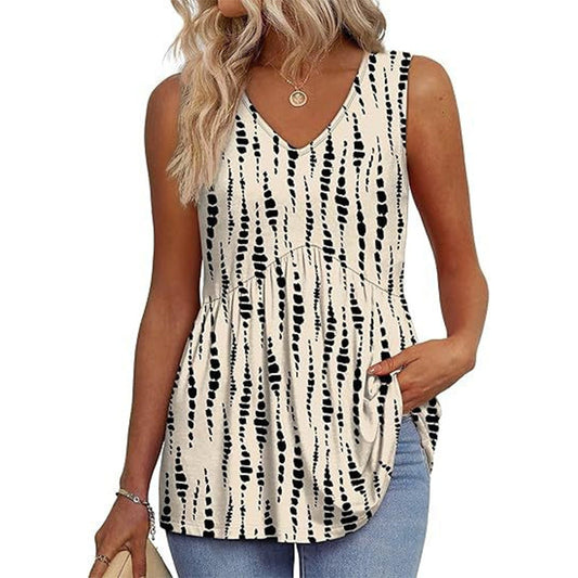 Women's Elegant Sleeveless V-Neck Top