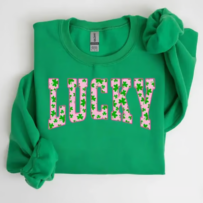 🍀St. Patrick’s Day Essential! Women's Lucky Shamrock Graphic Sweatshirt