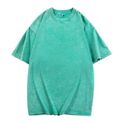 🔥Loose Vintage Solid Color Short Sleeve Top