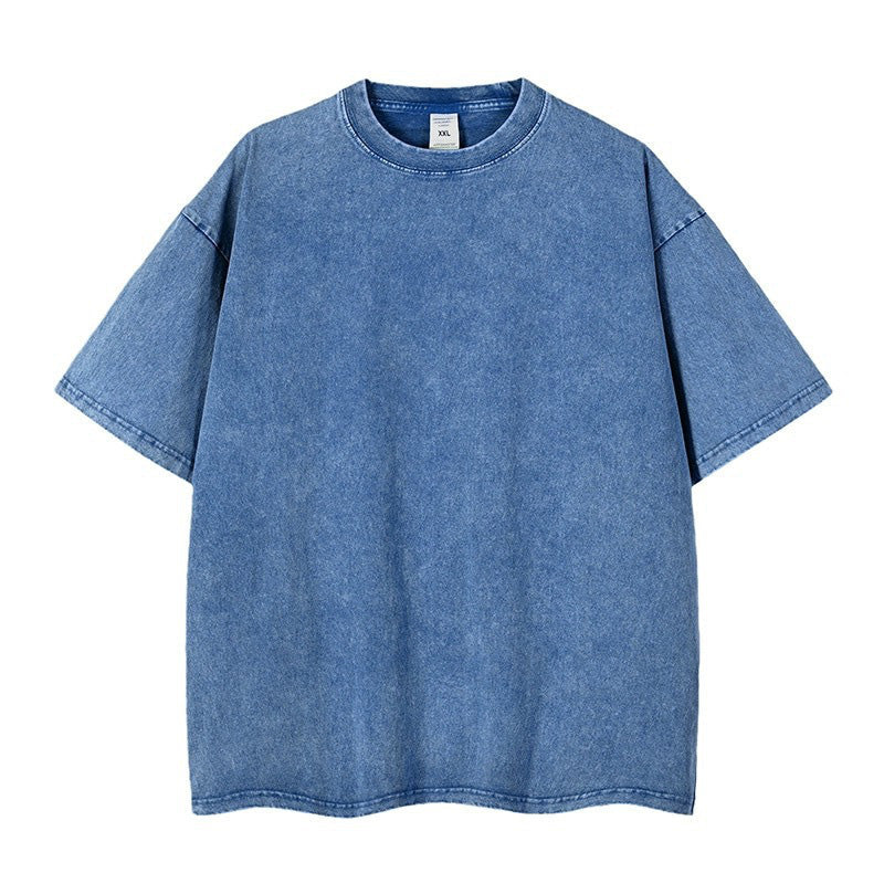 🔥Loose Vintage Solid Color Short Sleeve Top