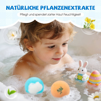 🛁 Natural Bath Bombs for Kids with Mega Bubbles & Surprise Inside 🥚✨