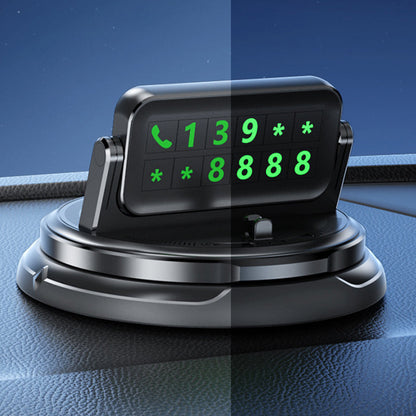 📱2-in-1 Car Phone Holder + Parking Number Plate – 360° rotation, fits heavy-duty cases. 🚗