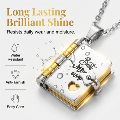 Mother's Day Engraved Book Necklace