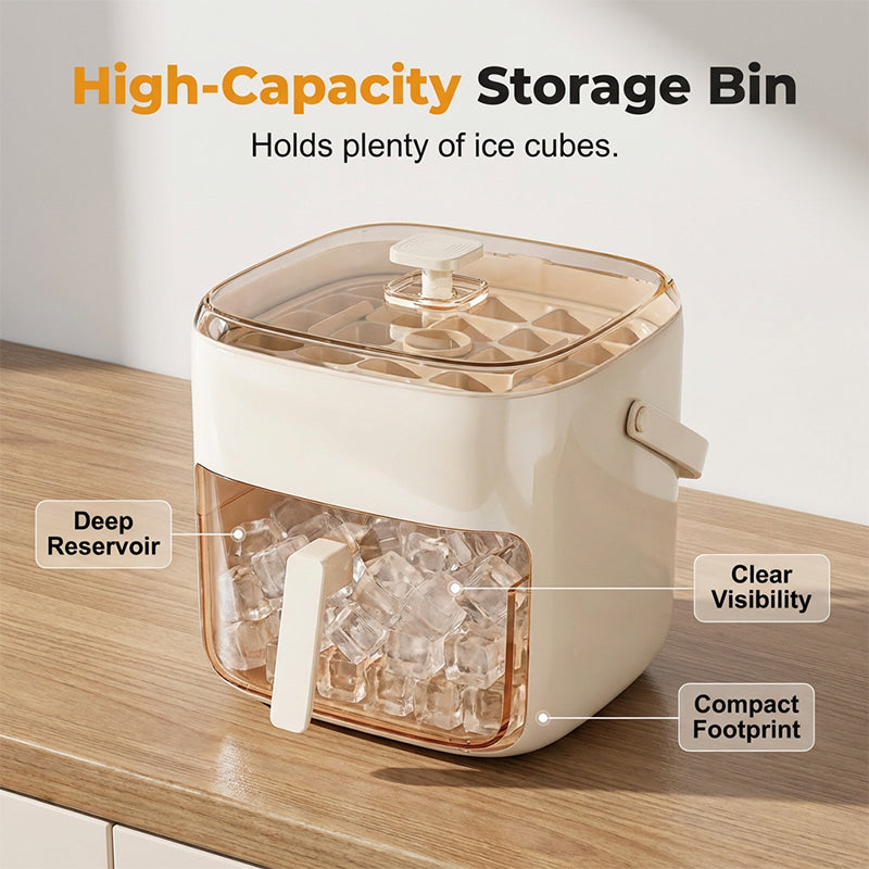 2-in-1 Ice Cube Maker with Storage Bin
