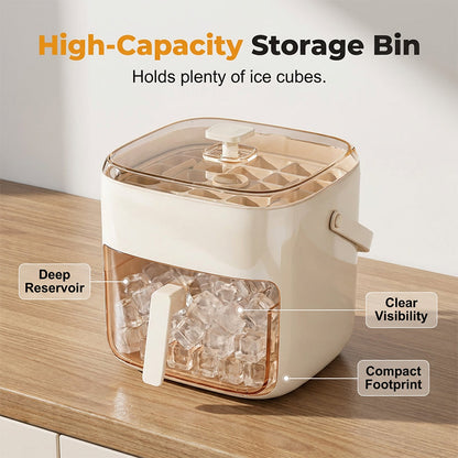 2-in-1 Ice Cube Maker with Storage Bin
