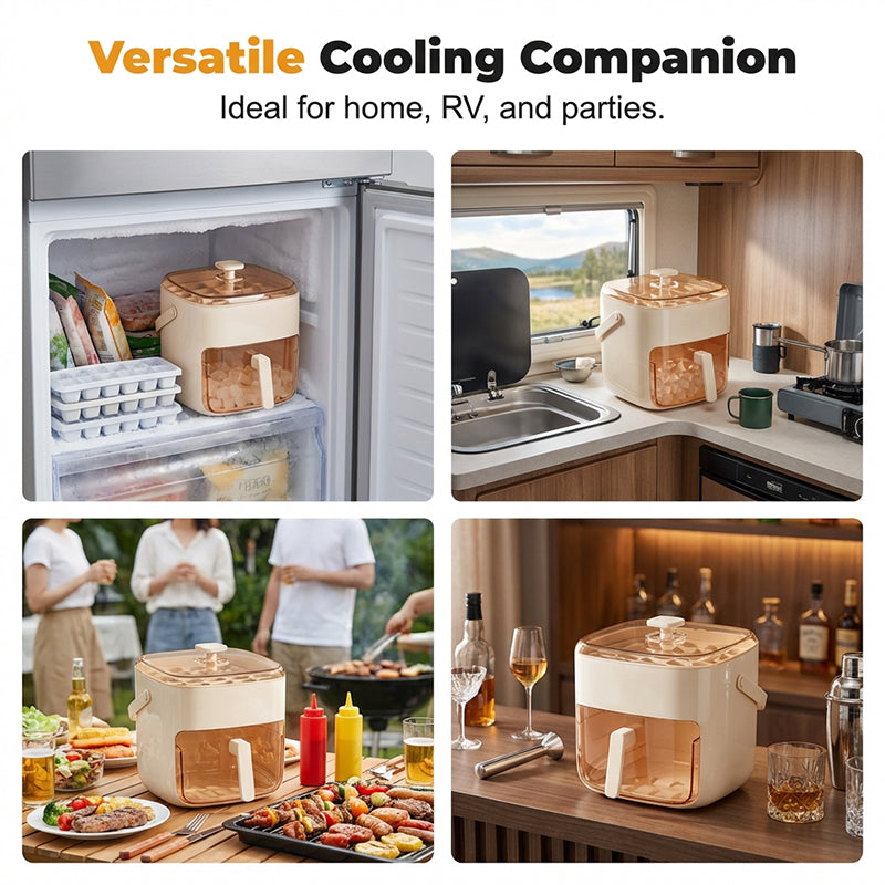 2-in-1 Ice Cube Maker with Storage Bin
