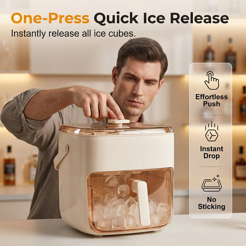 2-in-1 Ice Cube Maker with Storage Bin