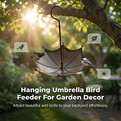 🐦Hanging Umbrella Bird Feeder & Bath – Dual-Use, Rust-Resistant, Vintage Style & Perfect for Garden Decor ☂️