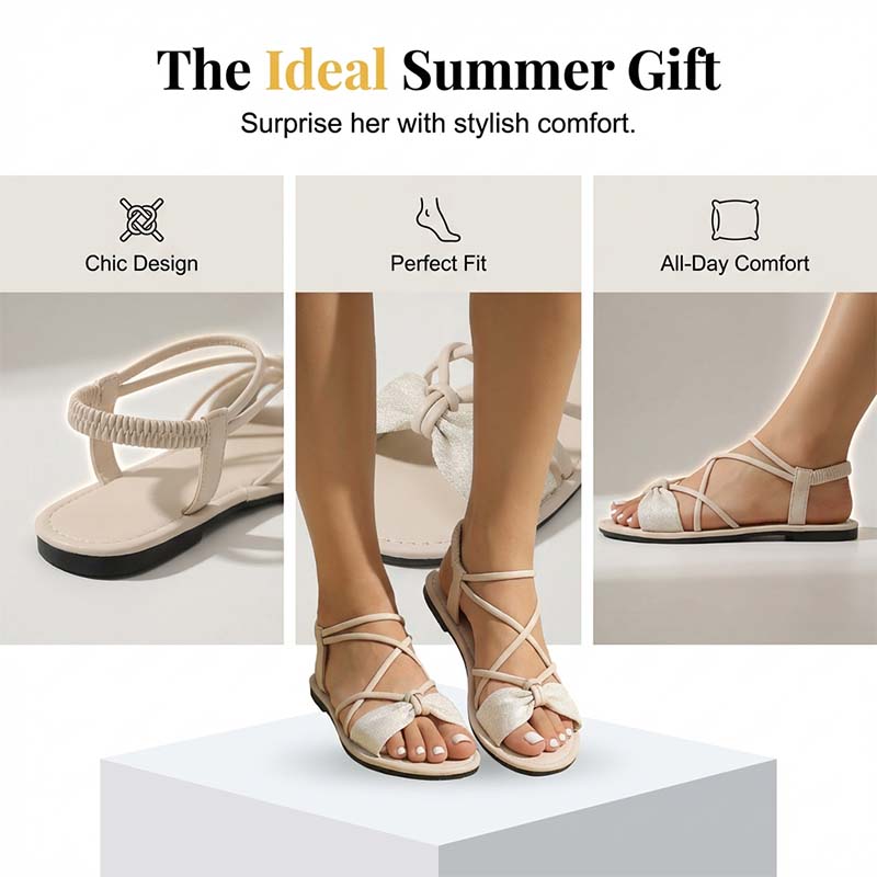 🏖️Women's Criss-Cross Strap Flat Sandals