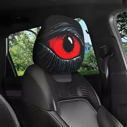 Spooky Red Eye Car Headrest Cover