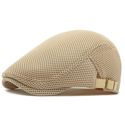 🧢Breathable Flat Cap with Adjustable Strap – Mesh Fabric, Classic Ivy Style & Built-in Sweatband – All-Day Comfort🌞