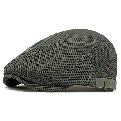 🧢Breathable Flat Cap with Adjustable Strap – Mesh Fabric, Classic Ivy Style & Built-in Sweatband – All-Day Comfort🌞