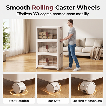 🧺 Large Capacity Collapsible Storage Bin with Lid – Foldable Design, Durable Fabric & Perfect for Organizing Clothes, Toys & Blankets 🏠