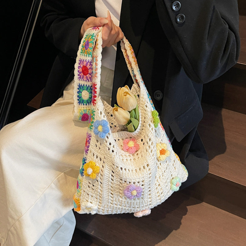 ✨ Women's Crochet Ethnic Bag – Bohemian, Spacious, Versatile 🌼