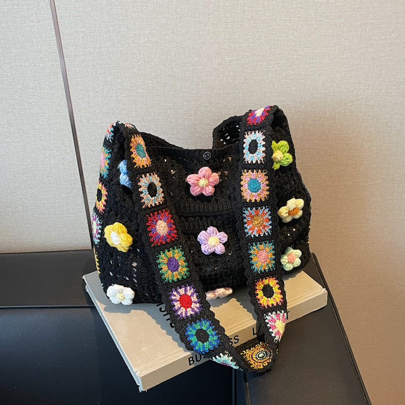 ✨ Women's Crochet Ethnic Bag – Bohemian, Spacious, Versatile 🌼