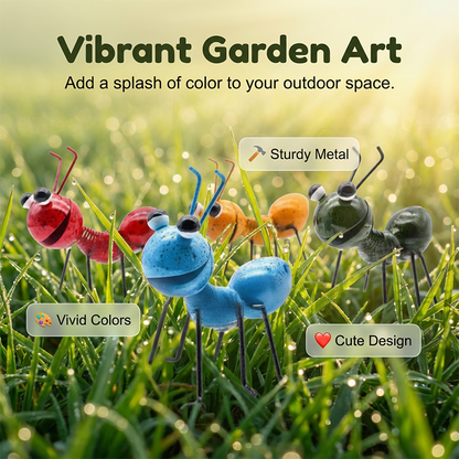 Colorful Metal Ant Garden Statue
