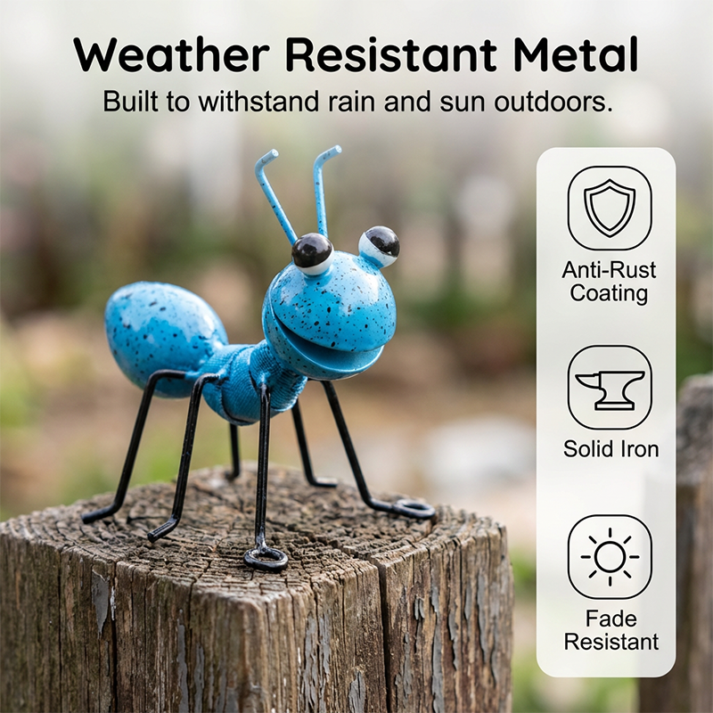 Colorful Metal Ant Garden Statue